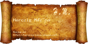Herczig Mína névjegykártya